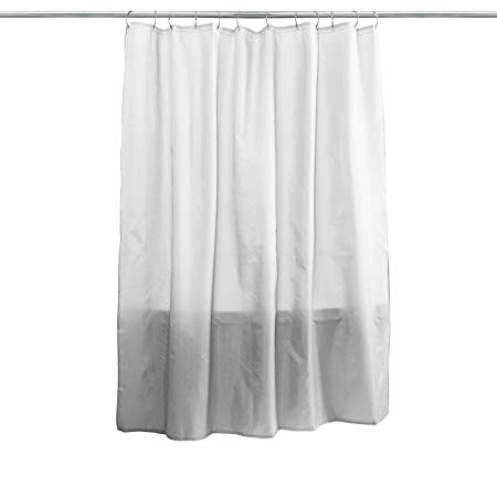 Splash Home Fabric Shower Curtain Liner, White