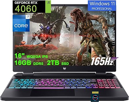 acer Predator Helios Neo 16 Gaming Laptop | 16" WQXGA IPS 165Hz | Intel 16-Core i7-13700HX | 16GB DDR5 2TB SSD | GeForce RTX 4060 8GB | RGB Backlit Thunderbolt4 AX1650 Win11Pro   32GB MicroSD Card