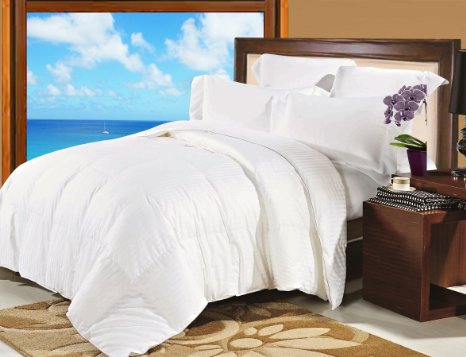 Natural Comfort Soft and Luxurious 300TC Sateen White Down Alternative Duvet Insert, King