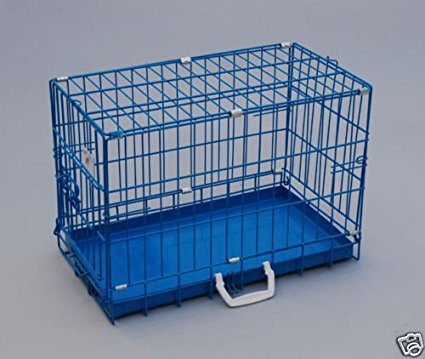 Best Pet Blue 20" Single-Door Suitcase Style Folding Metal Dog Crate - 20"(l) x 12"(w) x 14"(h)