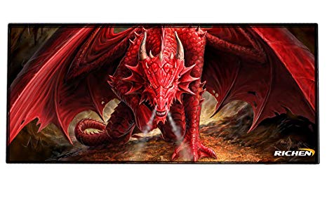 RICHEN Large Gaming Mouse Pad Mat, Office Mouse Pad Extra Large Size, Washable Material Extended XXL Size Mouse Mat Pad, Non-slippery Rubber Base,35.4"x 15.5" (Edge Stitched)(GMP-16)