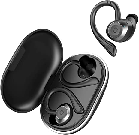 COMISO Wireless Earbuds, True Wireless in Ear Bluetooth 5.0 Earbuds with Microphone, Deep Bass, IPX7 Waterproof Loud Voice Sport Earphones with Charging Case for Outdoor Running Gym Workout