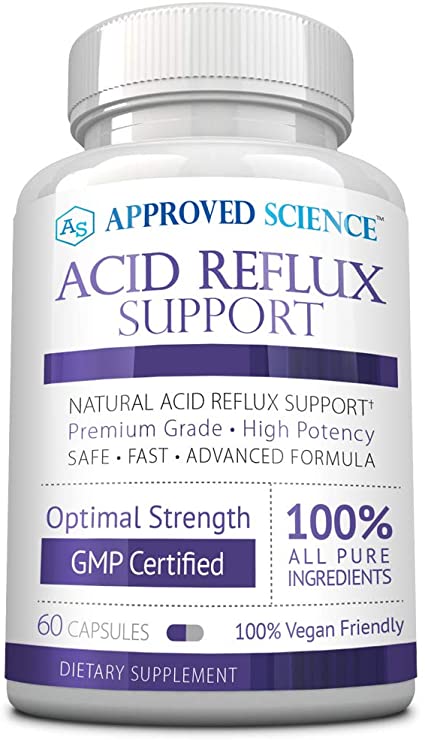 Approved Science® Acid Reflux Support - with Melatonin, Marshmallow Root, L-Taurine 60 Vegan Friendly Capsules