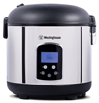 Westinghouse 6-1/2-Cup (Uncooked) 18 to 20-Cup (Cooked) Stainless Steel Rice Cooker, Black