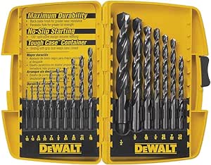 DEWALT DW1167 17-Piece Black-Oxide Split-Point Twist Drill Bit Assortment