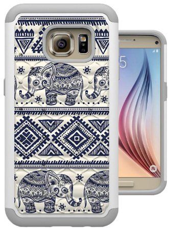 S7 Case, Galaxy S7 Case, MagicSky [Shock Absorption] Studded Rhinestone Bling Hybrid Dual Layer Armor Defender Protective Case Cover for Samsung Galaxy S7 (Elephant)
