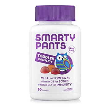 SmartyPants Toddler Gummy Vitamins Complete: Multivitamin & Omega-3 EPA/DHA Fish Oil, Vitamin D3, Vitamin B12, 90 Count (30 Day Supply)