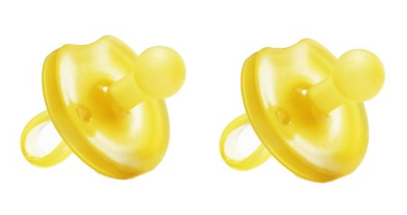 Natursutten 2 Pack BPA Free Natural Rubber Pacifier, Butterfly Rounded, 6-12 Months