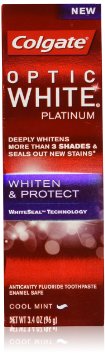 Colgate Optic White Platinum, Whiten and Protect, 3.4 Ounce