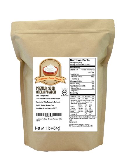 Sour Cream Powder 1lb by Anthonys Certified Gluten-Free