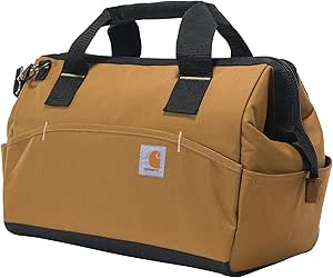 Carhartt Onsite Tool Bag, Durable Water-Resistant, Tool Storage Bag, Midweight, 16-Inch 17 Pocket, Carhartt Brown