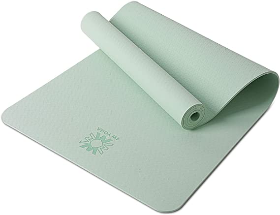 WWWW 4W Yoga Mat Eco Friendly TPE Non Slip Yoga Mats by SGS Certified with Carrying Strap,72"x24" Extra Thick 1/4" for Yoga Pilates Fitness Exercise Mat