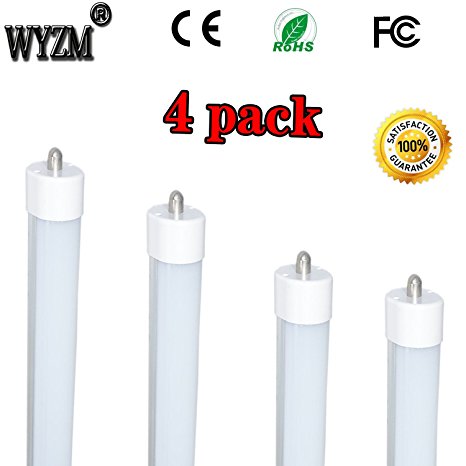 WYZM UL-Listed 4-Pack 96" 8ft 40Watt T12 LED Tube,5500K Daylight White,4000LM,90Watt T12 Linear Fluorescent Tube Replacement (4)