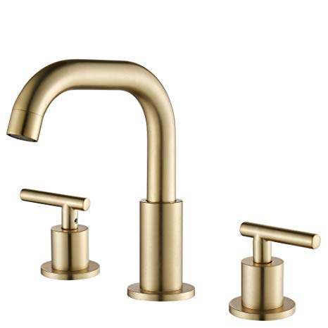 MYHB 2-Handle 8 inch Widespread Bathroom Faucet for 3 Hole Sink, Brushed Gold SH001BG
