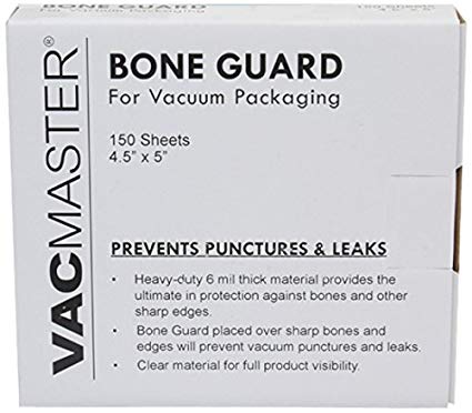 VacMaster Vacuum Packaging Bone Guard Sheets, 4.5-Inch by 5-Inch, 150 Sheets