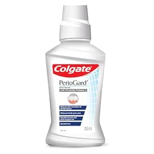 Colgate PerioGard Gum Care Mouthwash Liquid | Low Staining Formula | Reduces the Formation of Dental Plaque | Alcohol free Mouth Wash - 250 ml (Complete Oral Care)