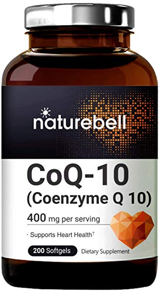 Maximum Strength COQ10 400mg, 200 Soft-gels, Strongly Promote Heart Health and Energy Production, Non-GMO and Made in USA