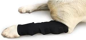 VANVENE Extra Supportive Dog Canine Rear Front Leg Hock Joint Wrap Protects Wounds Compression Brace Sleeve with Straps for Heals and Prevents Injuries and Sprains Helps Arthritis (X-Large)