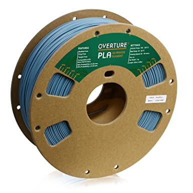 OVERTURE PLA Filament 1.75mm PLA 3D Printer Filament, 1kg Cardboard Spool (2.2lbs), Dimensional Accuracy  /- 0.03mm, Fit Most FDM Printer (Gray Blue)