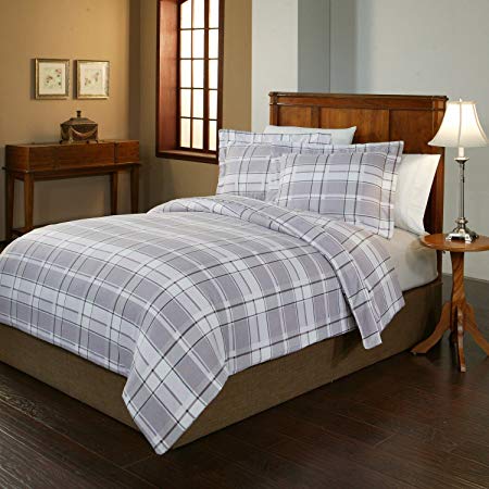 Pointehaven 2-Piece 200 GSM Flannel Duvet Cover Set, Twin/Twin X-Large, Printed, Jensen