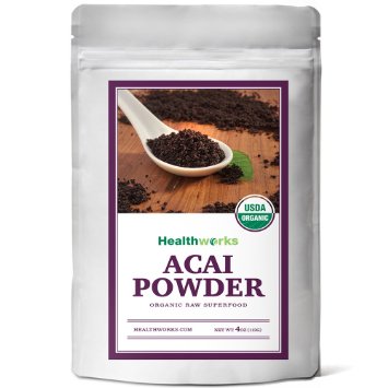 Healthworks Acai Berry Powder 4 oz Freeze-Dried Raw Organic USDA Certified
