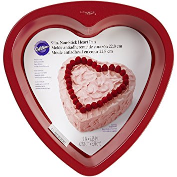 Wilton 2105-5467 Non-Stick Heart Cake Pan, 9-Inch, Red