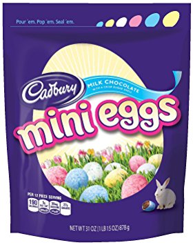 CADBURY MINI EGGS Easter Candy, Milk Chocolate Eggs with a Crisp Sugar Shell, 31 Ounce Bag