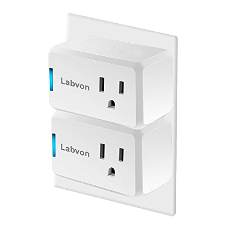 WiFi Smart Plug (2 Pack), Mini Wireless smart socket Outlet with Timing Function, Control Your Devices from Anywhere Via Free APP, Works with Amazon Alexa, No Hub Required (white)