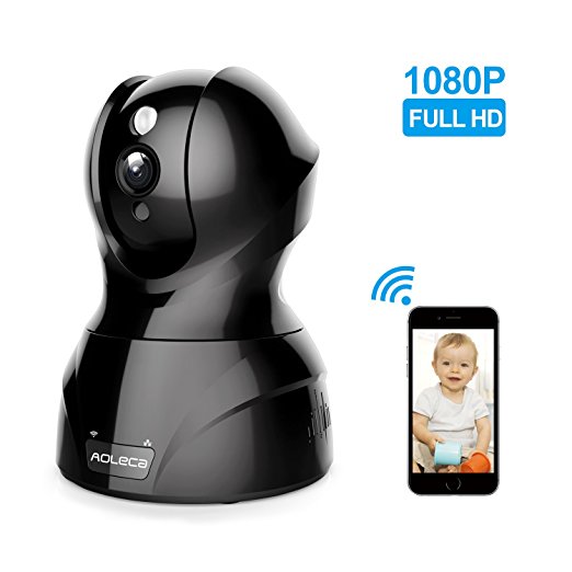 [Updated Version] IP Camera, Aoleca 1080P HD WiFi IP Cam Surveillance Security System Video Recording P2P Pan Tilt Remote Motion Detect Alert With Two-Way Audio Support 64GB Micro SD