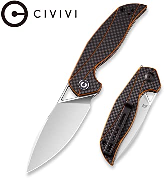 Civivi Anthropos Folding Pocket Knife - Liner Lock Tactical Knife with 3.25in D2 Satin Blade - Solid Hunting Knife with Reversible Clip for Survival,Camping and Outdoor Carry C903