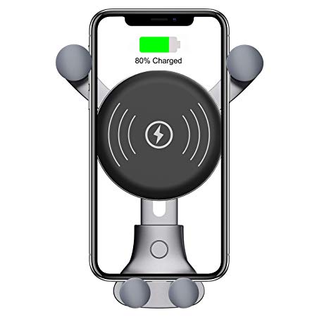 [2019 New] 10W Wireless Car Charger, Wireless Fast Car Mount, Air Vent Phone Holder, 10W Compatible for Samsung Galaxy S10/S10 /S10e/S9/S9 /Note 9, 7.5W Compatible for iPhone Xs Max/Xs/XR/X/ 8/8 Plus