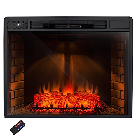 AKDY® 33" Freestanding Electric Heater Fireplace Log Set w/ Remote Control AZ-EF05-33