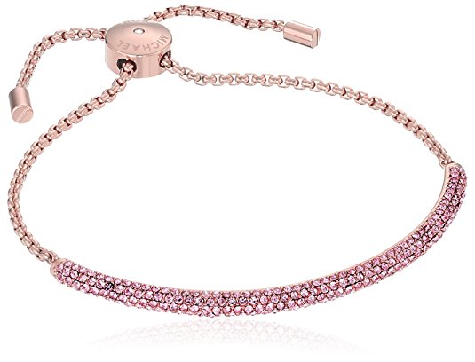 Michael Kors "Fashion" Rose Gold-Tone and Light Rose Pave Bombay Slider Strand Bracelet