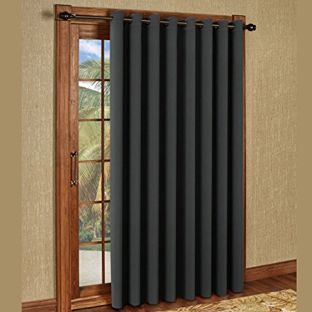 H.Versailtex Blackout Curtains Extra Long and Wide Thermal Insulated Panels/Premium Muslin Room Divider -Grommet Wider Curtain Large Size 100"W by 108"L-Charcoal Gray (1 Panel)