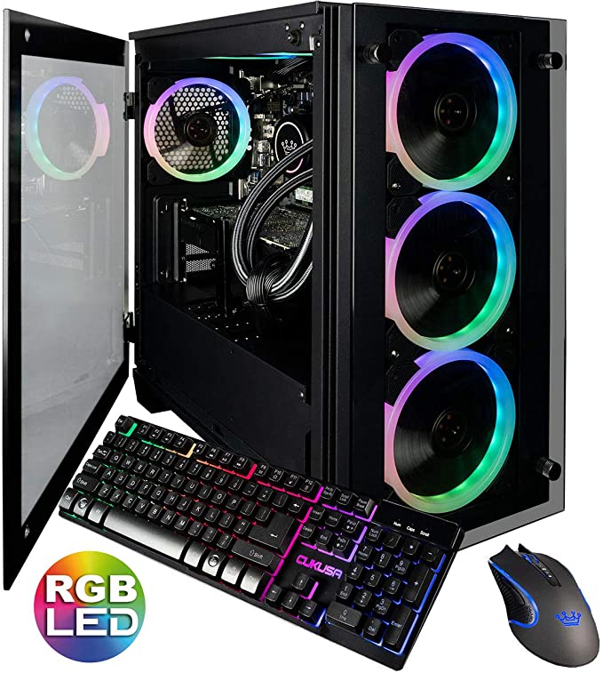 CUK Stratos Micro Gamer Desktop PC (Liquid Cooled Intel i9-9900KF, NVIDIA GeForce RTX 2080 Super 8GB, 32GB RAM, 1TB NVMe SSD   2TB HDD, 750W Gold PSU, Windows 10 Home) Gaming Computer