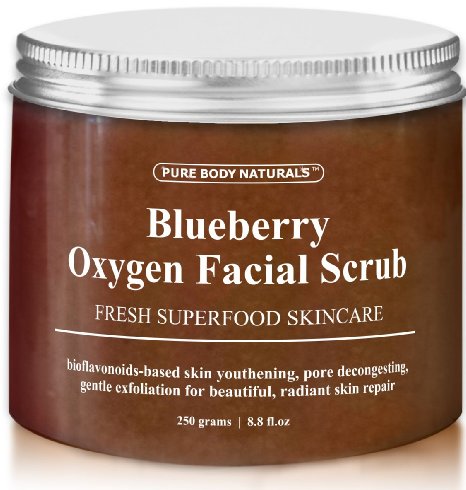 Blueberry Oxygen Facial Scrub - Loaded with Antioxidants for Facial Rejuvenation - Best Facial Scrub and Exfoliator for Skin Renewal and Anti-Aging - Expert Blend with Organic Ingredients