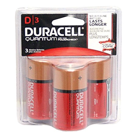 DURACELL Quantum With Powercheck 3 Pack D Cell Battery
