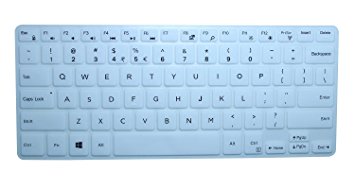 Ultrathin Silicon Keyboard Cover Skin for 13.3" Dell Inspiron 13-7368 i7368 13-7378 i7378, 13.3" Inspiron 13-5368 i5368 13-5378 i5378, Inspiron 15-i5568 i5578 15.6" Laptop, White