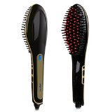 Angel Kiss Brush Hair Straightener Instant Magic Silky Straight Hair Styling Anion Hair Care Anti Scald Zero Damage Massage Straightening Irons Detangling Hair Brush US Plug  Black