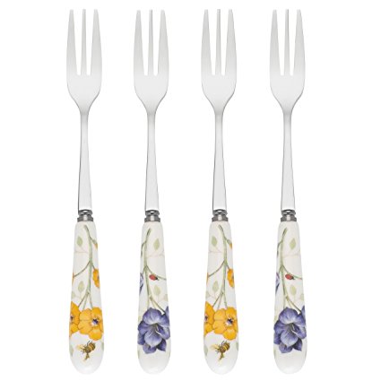 Lenox 865708 Butterfly Meadow Cocktail Forks (Set of 4), Multicolor