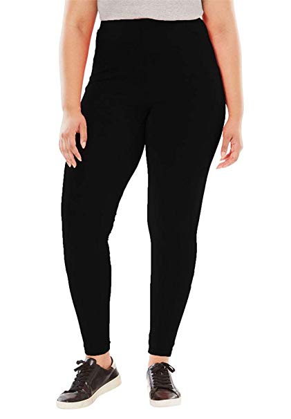 Woman Within Plus Size Petite Stretch Cotton Legging