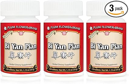 Bi Yan Pian, Nose Inflammation Pills, 120 Tablets (3 Pack)