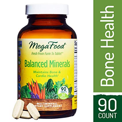 MegaFood - Balanced Minerals, Promotes Bone Development, Heart Health, Muscle Function, and Metabolism with Organic Herbs, Vegetarian, Gluten-Free, Non-GMO, 90 Tablets (FFP)