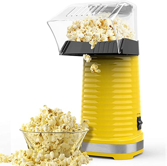 Hot Air Popcorn Machine, Popcorn Maker, 1200W Hot Air Popcorn Popper for Home, BPA-Free, No Oil Needed Healthy Family with Measuring Cup and Removable Cover