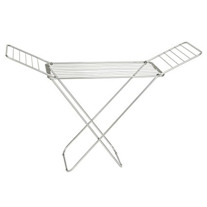 InterDesign Brezio Expandable Aluminum Clothes Drying Rack for Laundry Room - Silver/Polished/Gray