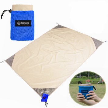 ZOMAKE Pocket Blanket, Picnic / Beach Blanket 73 x 56 Inches Foldable Oxford Fabric Blanket Mat Fit up to 3 People