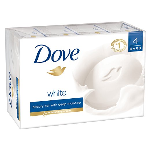 Dove Beauty Bar, White 4 oz, 4 Bar