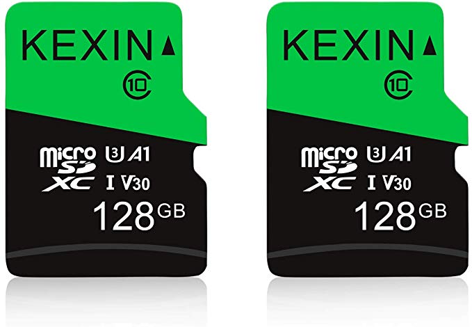 KEXIN 128GB Micro SD Card Class 10 Ultra MicroSDXC UHS-I Memory Card, C10, U3, V30, A1, 2 Pack Micro SD Card