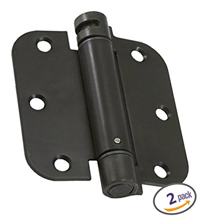 Dynasty Hardware 3-1/2" x 3-1/2" Mortise Spring Hinge with 5/8" Radius Corners, Oil Rubbed Bronze - Pack Of 2 Hinges