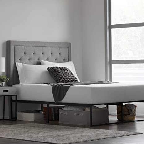 WEEKENDER Modern Bed Frame—Matte Black Steel—Extra Storage Space—2500 Pound Weight Capacity—5 Year Warranty Platform, Full